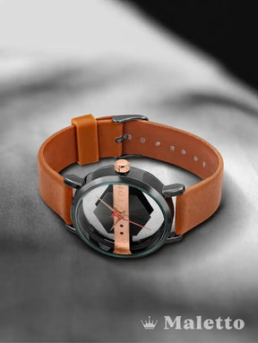 Relógio Masculino com Design Moderno Elegante e Pulseira de Couro Relógio Masculino com Design Moderno Elegante e