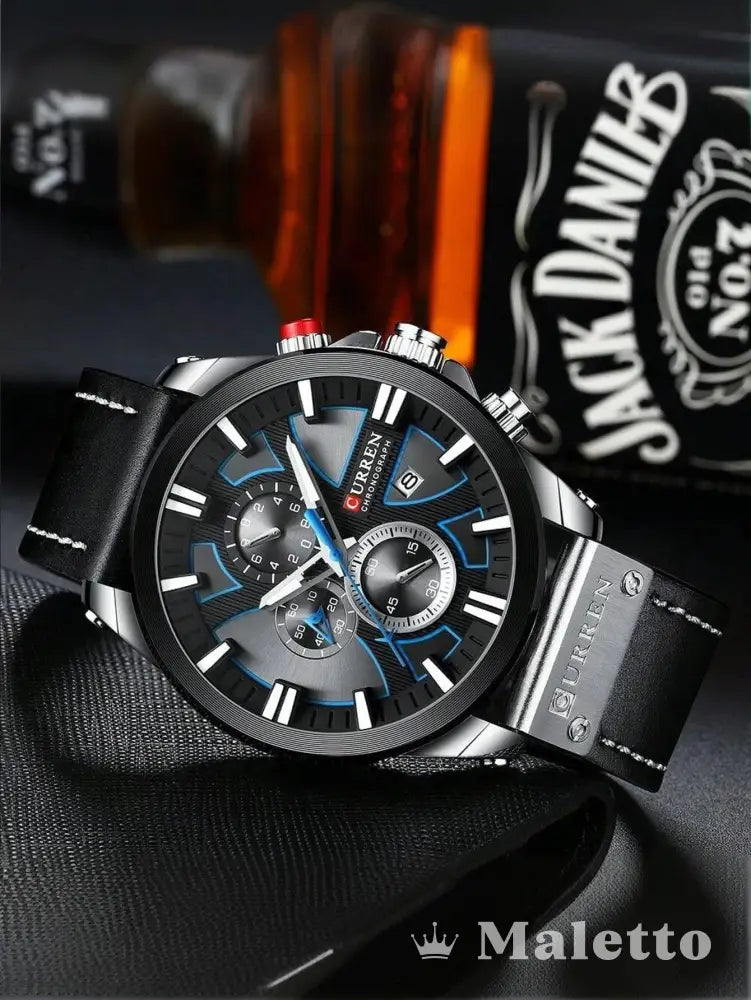 Relógio Masculino Curren Cronógrafo Pulseira de Couro Relógio Masculino Curren Cronógrafo Pulseira de Couro