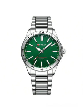 Relógio Masculino Curren Luxo Pulseira de Aço Quartzo Verde Relógio Masculino Curren Luxo Pulseira de Aço Quartzo