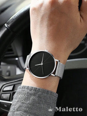 Relógio Masculino Elegante Minimalista com Pulseira de Malha Relógio Masculino Elegante Minimalista com Pulseira de