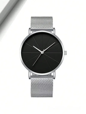 Relógio Masculino Elegante Minimalista com Pulseira de Malha Relógio Masculino Elegante Minimalista com Pulseira de