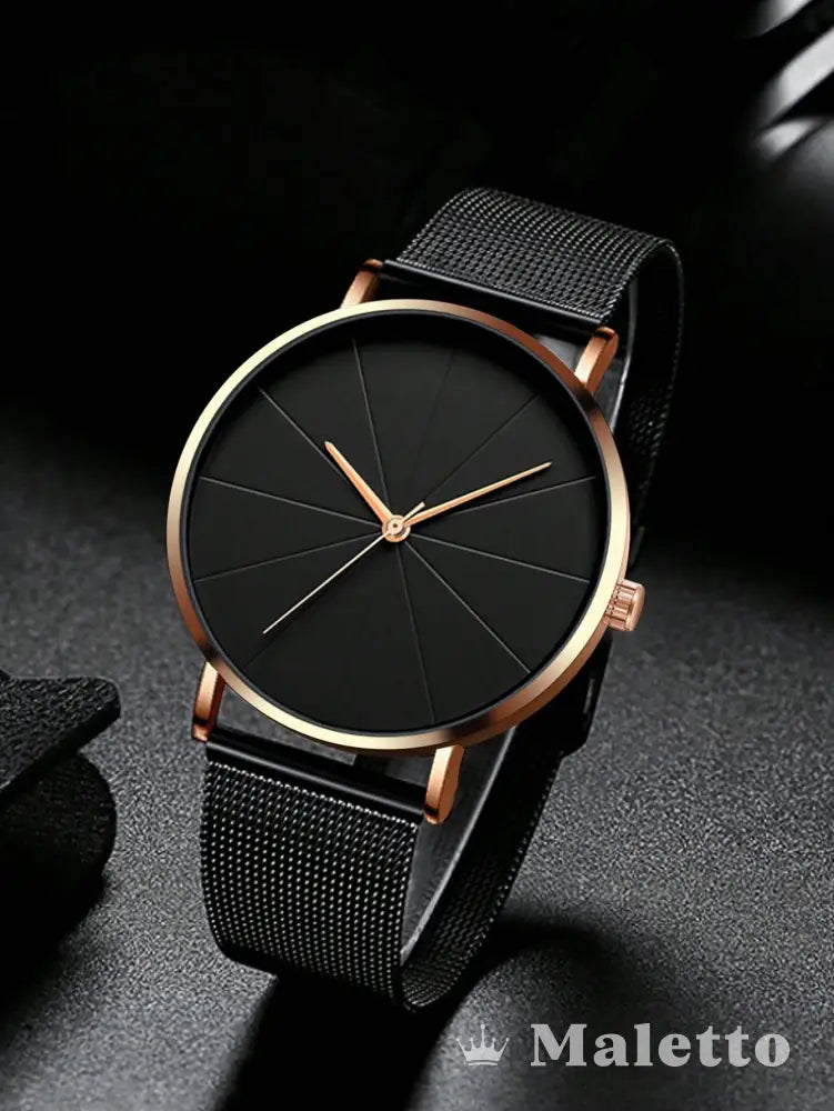 Relógio Masculino Elegante Minimalista com Pulseira de Malha Relógio Masculino Elegante Minimalista com Pulseira de