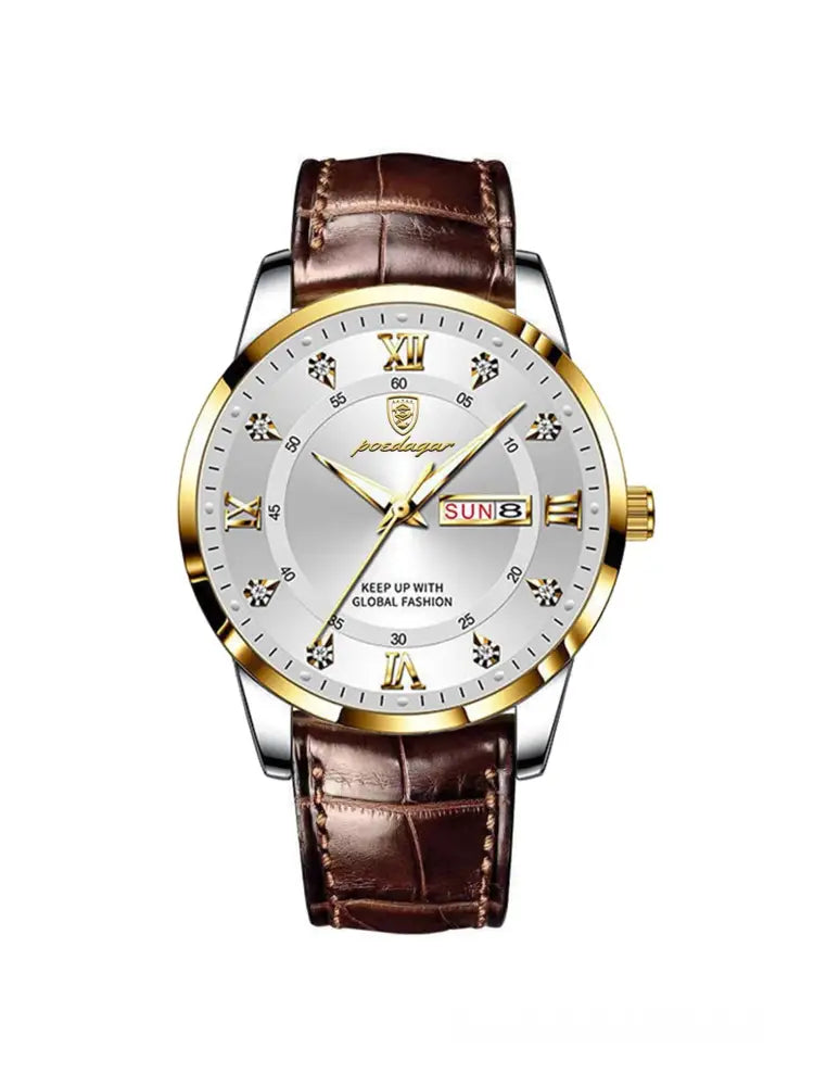 Relógio Masculino Luxo Pulseira de Couro com Calendário Relógio Masculino Luxo Pulseira de Couro com Calendário