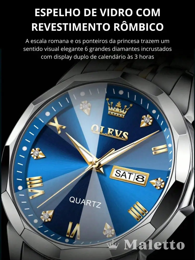 Relógio Masculino Luxo Quartzo Pulseira de Aço Relógio Masculino Luxo Quartzo Pulseira de Aço