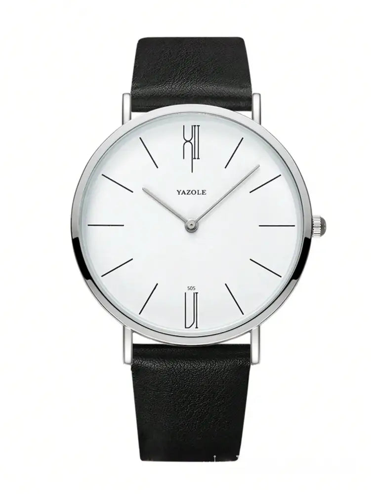 Relógio Masculino Minimalista Pulseira de Couro Elegante Quartz Relógio Masculino Minimalista Pulseira de Couro