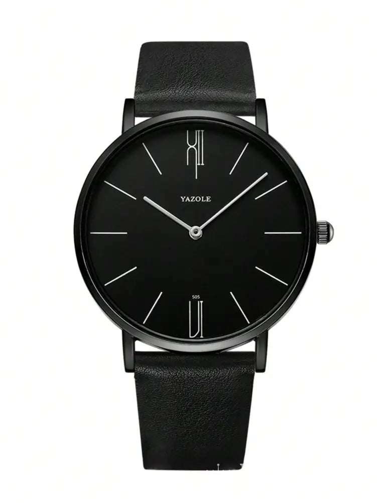 Relógio Masculino Minimalista Pulseira de Couro Elegante Quartz Relógio Masculino Minimalista Pulseira de Couro