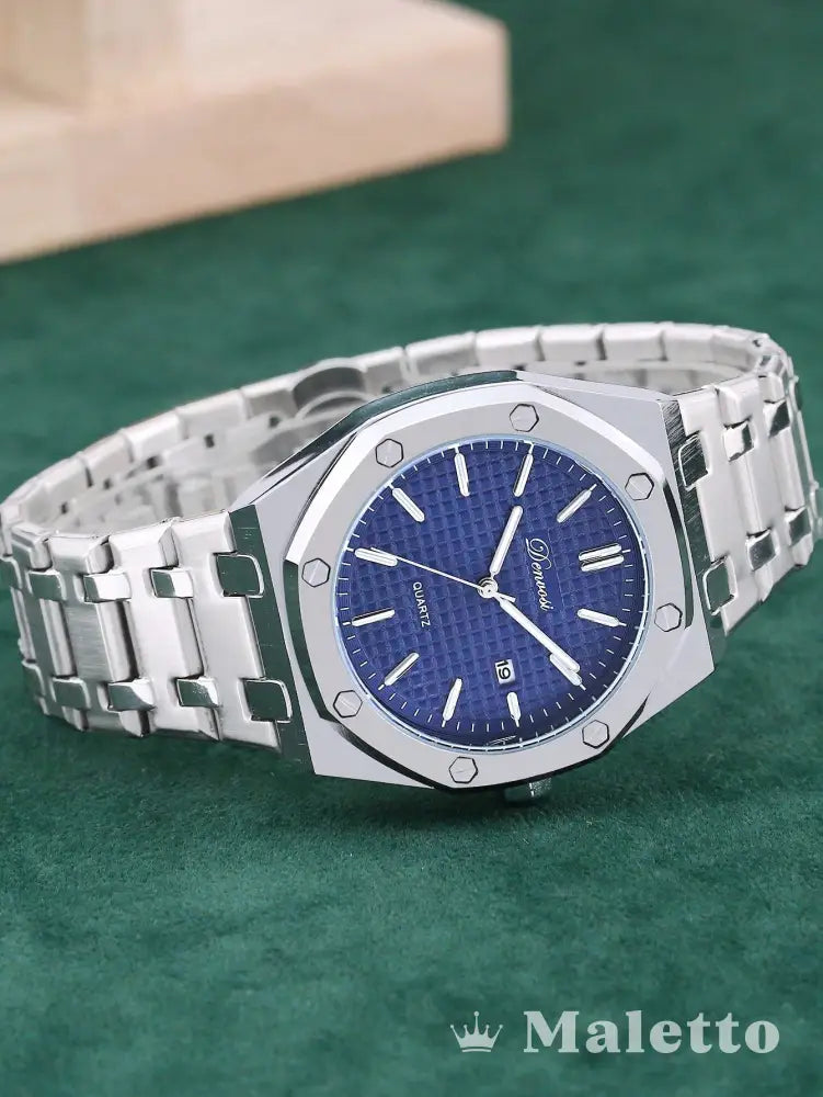 Relógio Masculino Moderno Quartzo com Pulseira de Aço Azul Relógio Masculino Moderno Quartzo com Pulseira de Aço